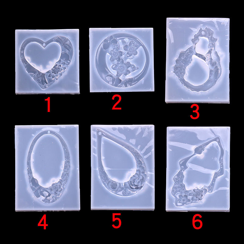 Espejo joyería hecha a mano DIY cristal epoxi estilo antiguo Jade colgante dragón y Phoenix con ventilador Jade anillo cerdo dragón Lotus molde de silicona