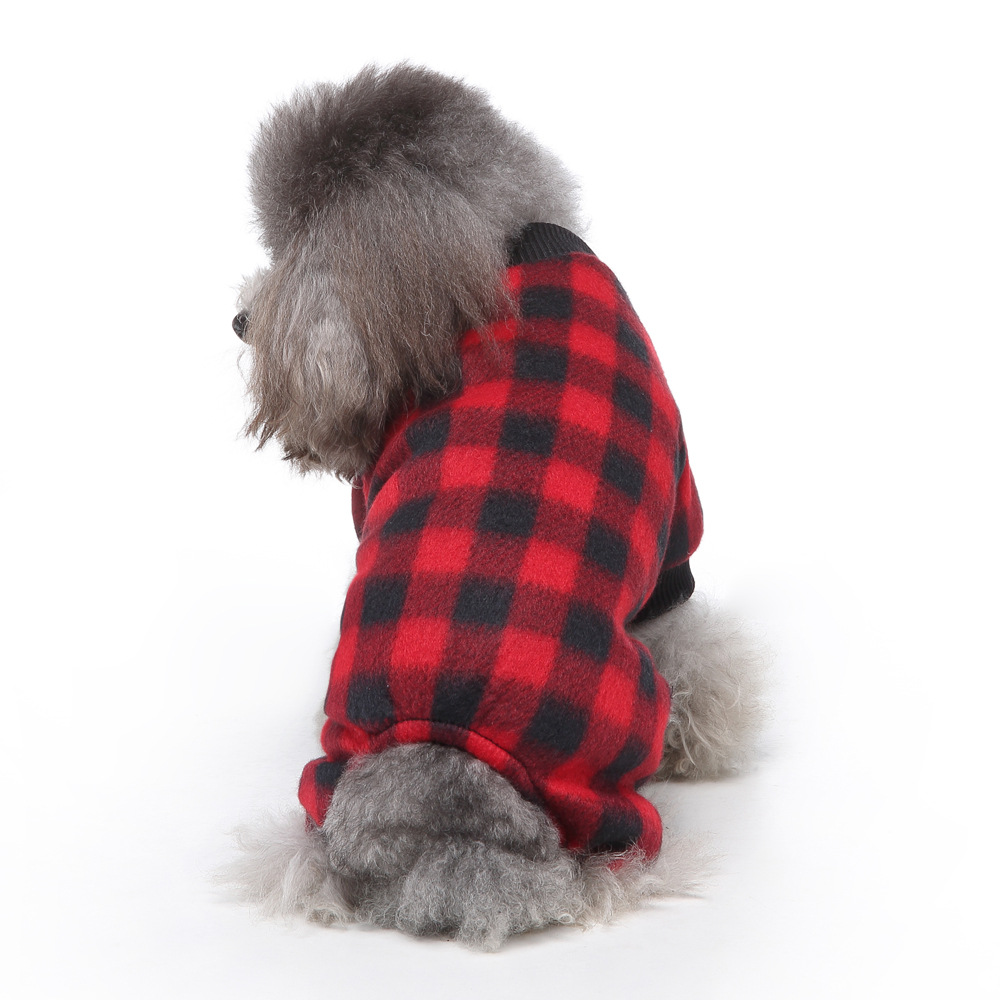 Suministros para mascotas transfronterizos ropa para mascotas leopardo estampado Polka Dot homewear para perros pequeños y medianos invierno felpa casual pijamas para perros