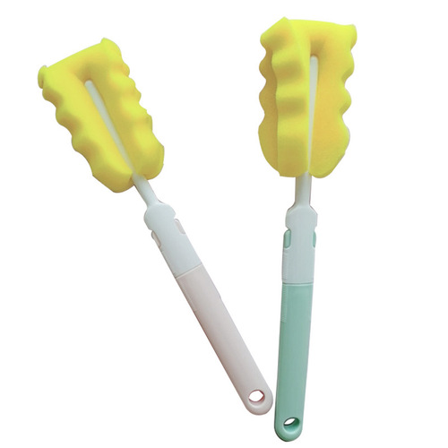 Sponge bottle brush folding cup brush removable long handle cup brush sponge head daily necessities wholesale