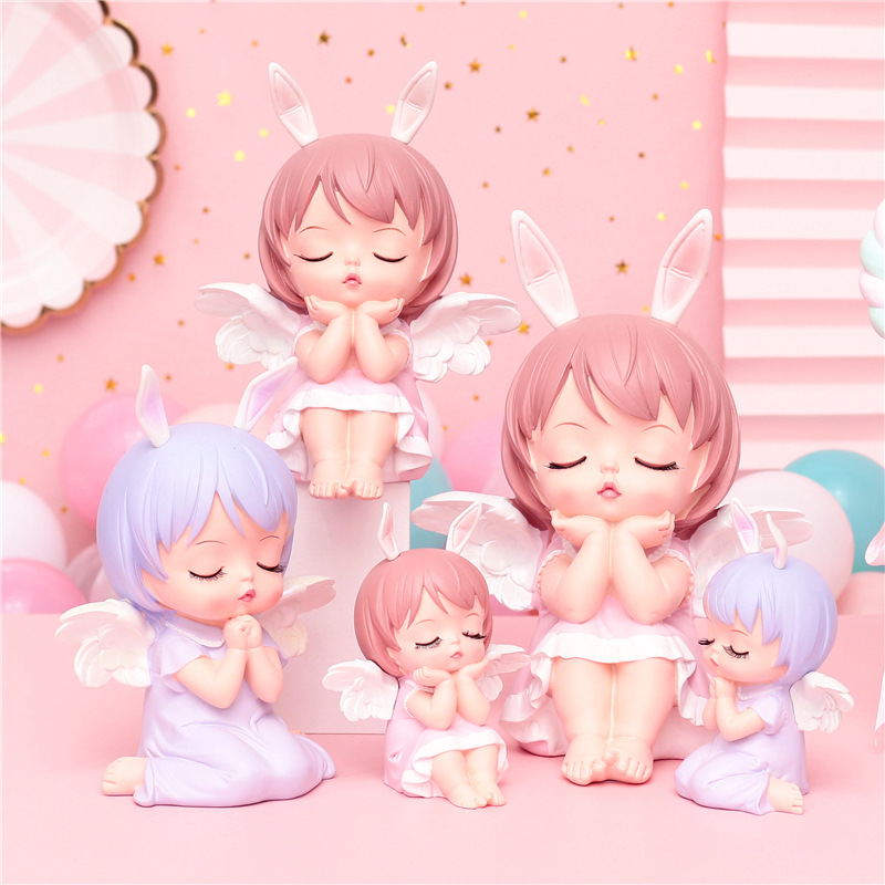 크리에이 티브 귀여운 천사 소녀 수지 장식 소녀 심장 작은 장식품 침실 어린이 방 장식