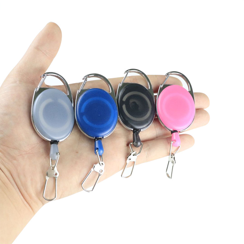 Colorido Oval clip de espalda personalizable hebilla de fácil extracción respetuoso con el medio ambiente hebilla de fácil extracción llavero retráctil Cable de fácil extracción