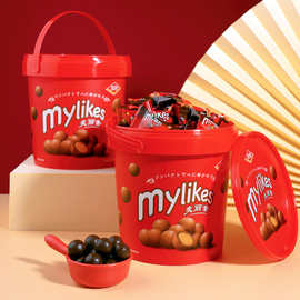 新品168g红罐麦丽素巧克力脆心球婚庆糖果桶装奶味夹心朱古力零食
