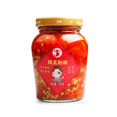 Hunan specialty Junjie Spicy King Chopped Chili Pepper Seasoning Stir-fried Vegetables, Bibimbap, Mixed Noodles, Rice Seasoning Chopped Chili Sauce Direct Supply