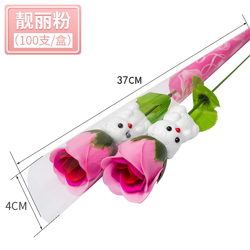 Solo oso jabón flor Día de San Valentín chino tres u ocho Festival Clavel empuje regalo jabón flor simulación flor eterna