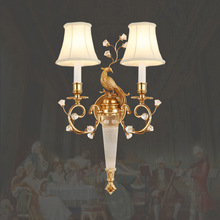 法式全铜复古壁灯客厅背景灯卧室床头灯欧式酒店别墅走廊过道灯具