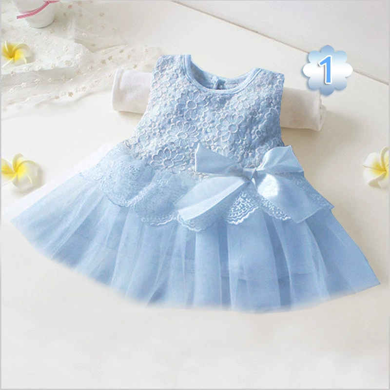Princess Dress for Girls, Sleeveless with Bow, European Style, Multicolour, Sizes 1–4