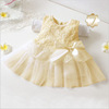 Multicoloured dress for princess with bow, European style