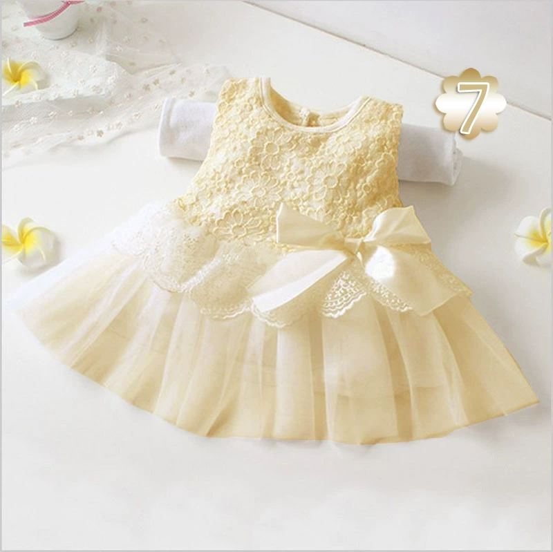 Princess Dress for Girls, Sleeveless with Bow, European Style, Multicolour, Sizes 1–4