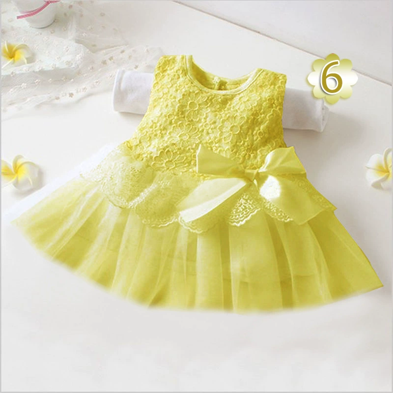 Princess Dress for Girls, Sleeveless with Bow, European Style, Multicolour, Sizes 1–4