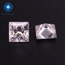 公主方超白D色莫桑石1-5克拉莫桑石裸石K金配石高净度VS宝石方钻