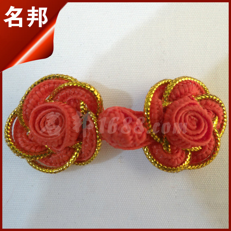 厂家生产 金丝玫瑰盘扣 手工唐装布扣