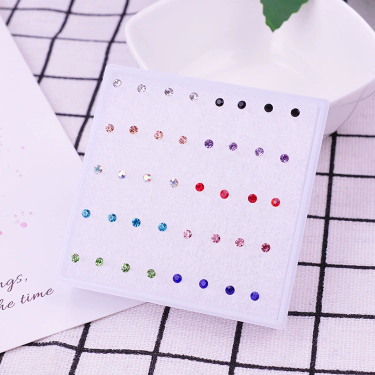 (Cross-border trading), plastic accessory, transparent earrings with zircon, set