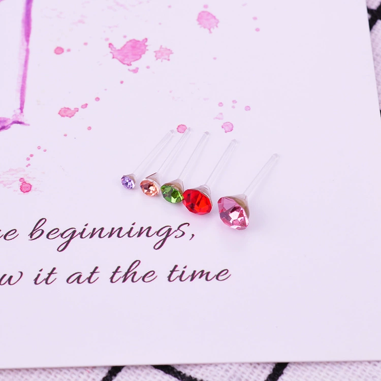 (Cross-border trading), plastic accessory, transparent earrings with zircon, set