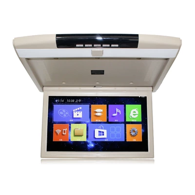 Android ceiling TV IPS screen 8-core Android system 15.6-inch car ceiling monitor projection screen TV (Car display) - beige