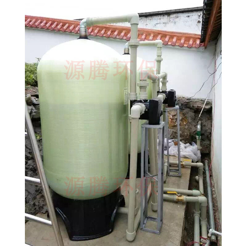 去除泥沙吸附异味全自动砂碳过滤器10吨/时景区用水净水设备安装