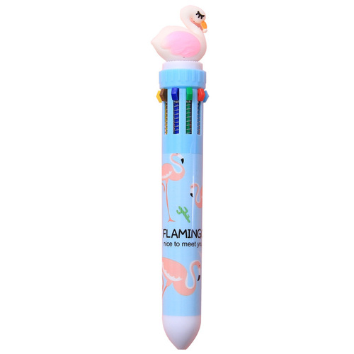 Korean stationery cute cartoon 10-color ballpoint pen student notebook multi-function press bullet ballpoint pen