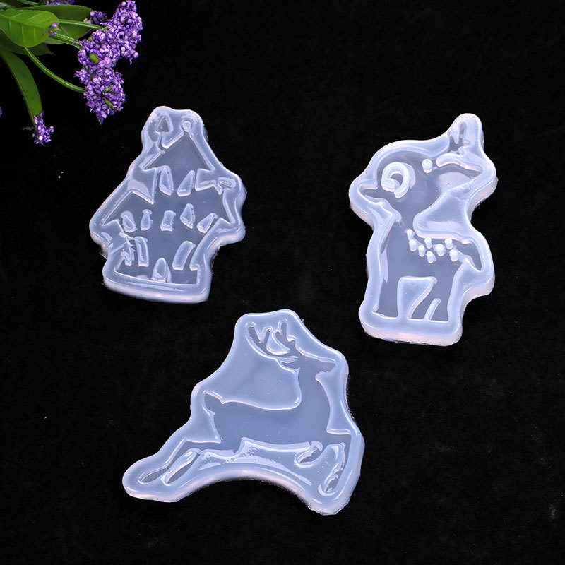 Espejo DIY cristal epoxi animal molde Navidad alce casa embrujado Decoración Accesorios epoxi molde de silicona