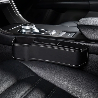 Car Gap Storage Box Car Interior Decoration Supplies Complete Collection of Car Goods Leak-proof Stab Seat Gap Storage Box (Car storage bag/box) - seat-gap-box-leather-style-black-main-driver-28105165