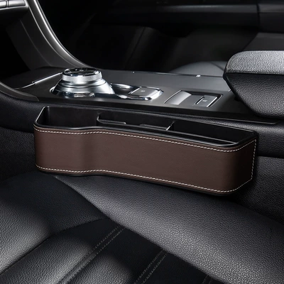 Car storage bag/box Interior Decoration Supplies Complete Collection - seat-gap-box-leather-style-mocha-brown-main-driver-28105165