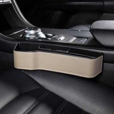 Seat Gap Storage Box, Car storage bag/box - seat-gap-box-leather-style-beige-main-driver-28105165