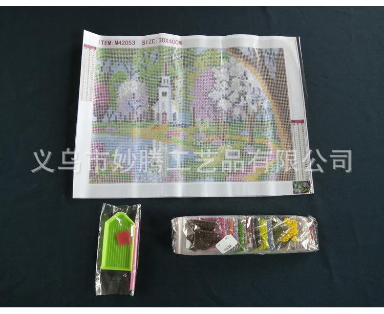 Pintura de Diamantes DIY con Diseño de Flores de Paisaje de Estilo Nuevo, Pintura de Diamantes Hecha a Mano con Diamantes Redondos y Cuadrados, Pintura de Pegatinas de Diamantes Simple al por Mayor