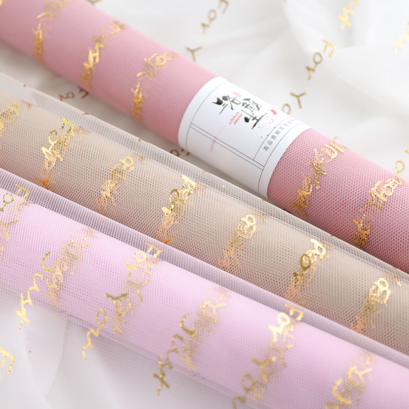 Nueva celebridad en línea hilo inglés creativo dorado flor neta material de embalaje de la tienda de flores de moda bolsa de suministros al por mayor