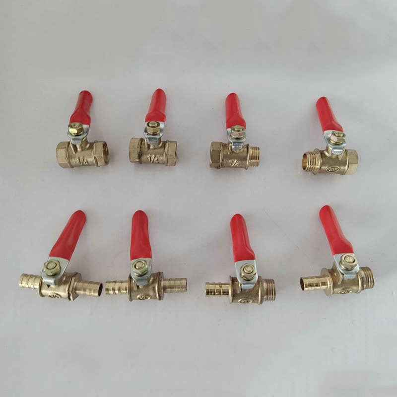 加厚红柄小球阀铜球阀外丝内丝气动气泵阀门开关配件批发