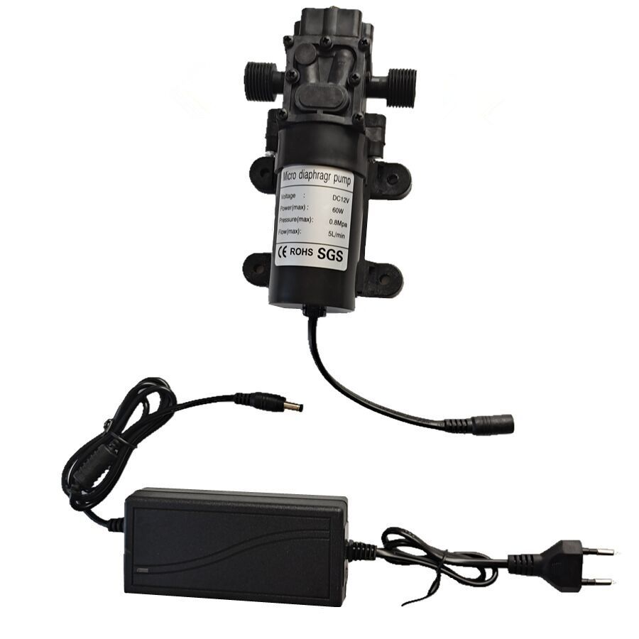 12V bomba 220 fuente de alimentación baja presión traje de pulverización de refrigeración humidificación eliminación de polvo boquilla de cobre de riego desinfección inducción automática