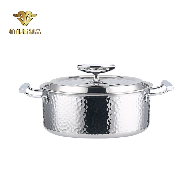 Hammered Three-Layer Stainless Steel Multipurpose Pot (Korean Style), 16–34 cm, Single-Handle & Frying Options