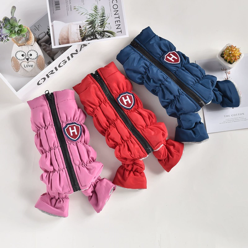 Красная собака одежда с шляпой на флисовой подкладке полосатый питомец теплая одежда на четыре ноги осень и зима