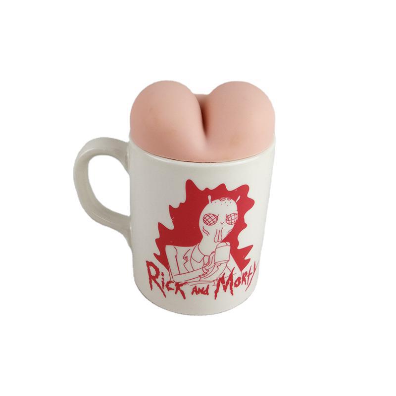 Taza de Rick y Morty taza de Rick y Morty en línea celebridad expresión facial taza creativa tapa de culata taza de agua