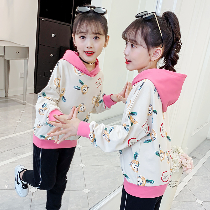 Autumn cartoon sweatshirt with hood