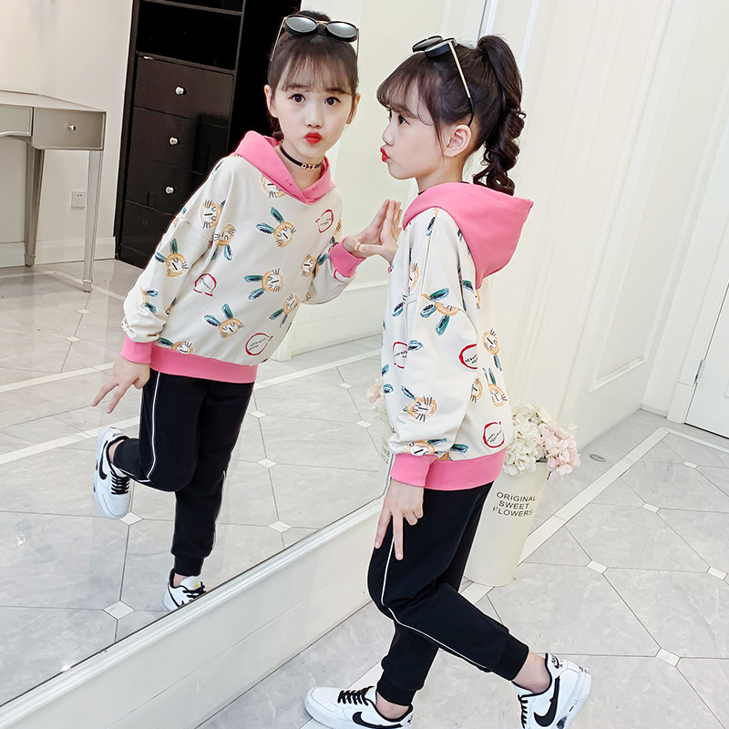 Autumn cartoon sweatshirt with hood