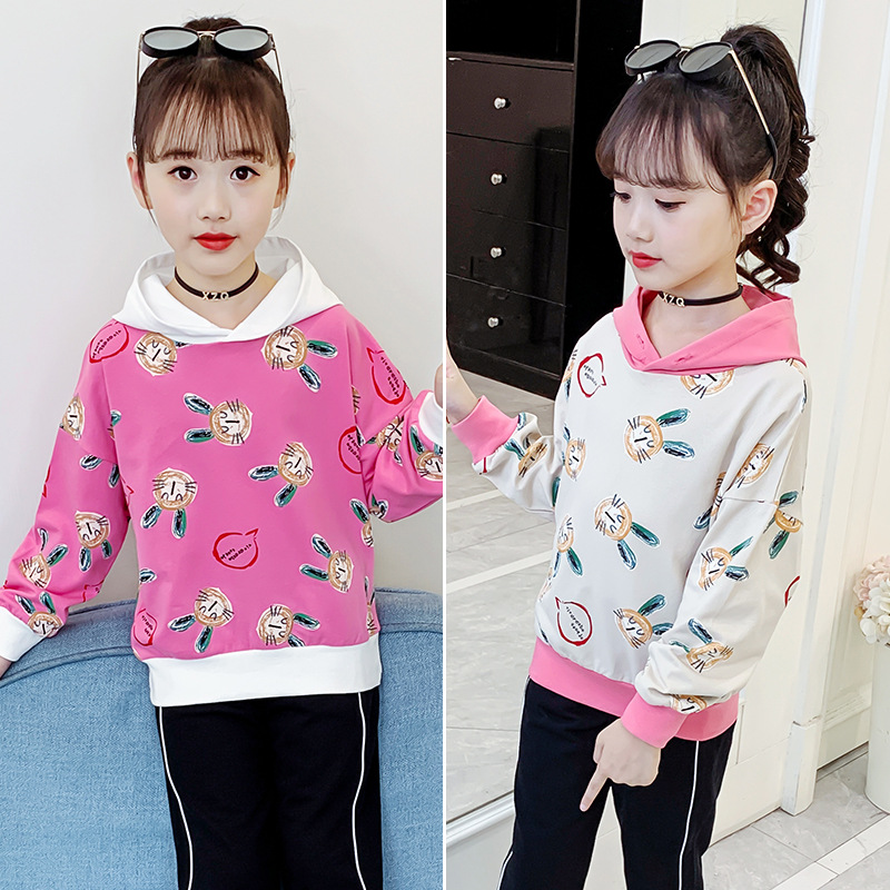 Autumn cartoon sweatshirt with hood