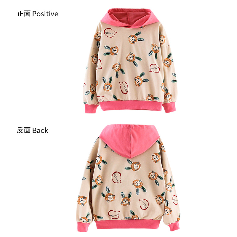 Autumn cartoon sweatshirt with hood