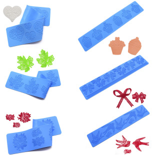 New multi-link Maple Leaf bow love lace cushion flip sugar cake silicone mold diy creative decorative baking mold