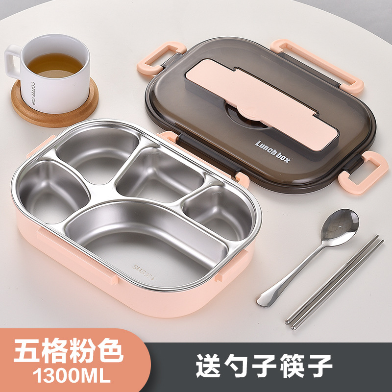 Caja de almuerzo rápida de acero inoxidable 304, doble capa, sellada, portátil
