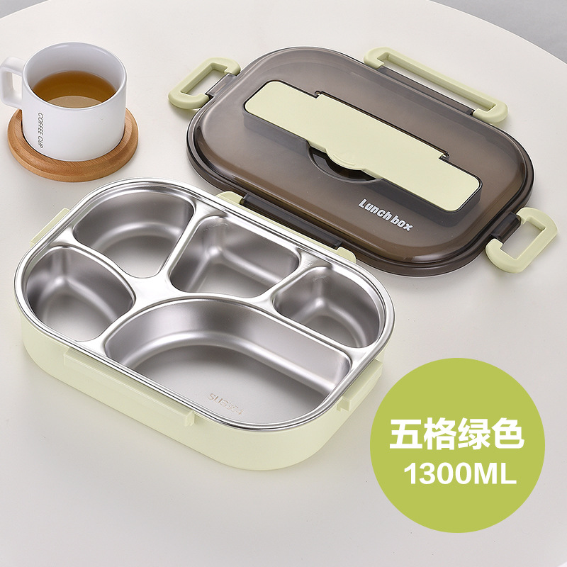 Caja de almuerzo rápida de acero inoxidable 304, doble capa, sellada, portátil