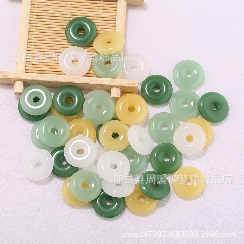 10 ~ 30mm hebilla de seguridad de cristal de imitación de Jade perlas sueltas estilo antiguo horquilla tapeta COLLAR COLGANTE accesorios de la joyería DIY image 3