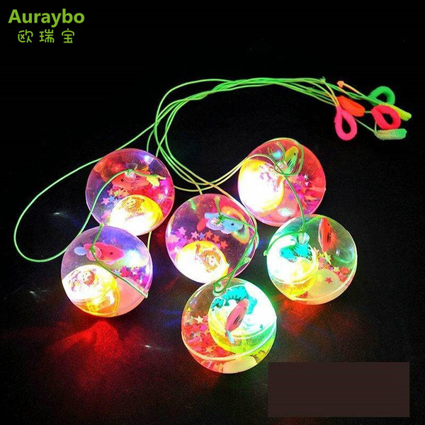 flashing bouncy ball with rope for jumping