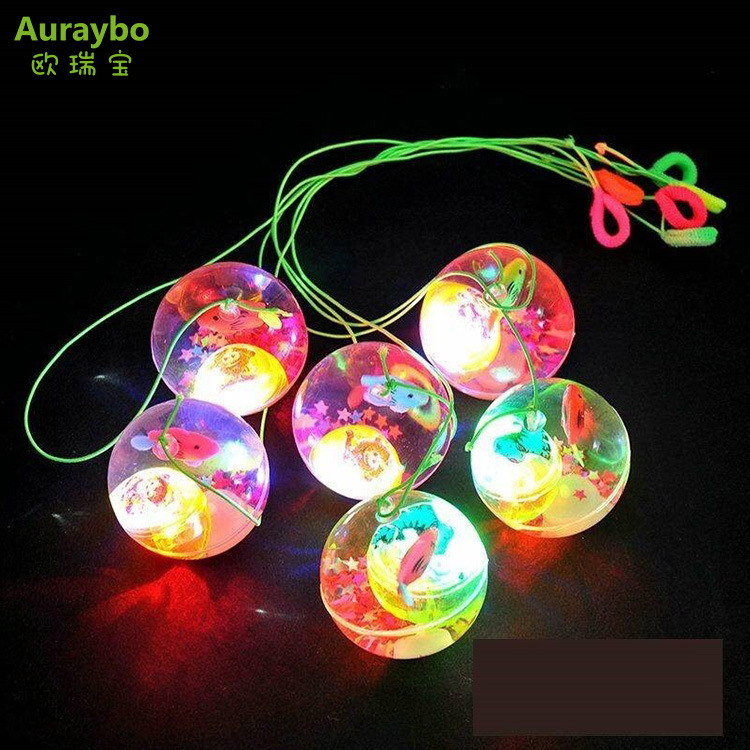 flashing bouncy ball with rope for jumping