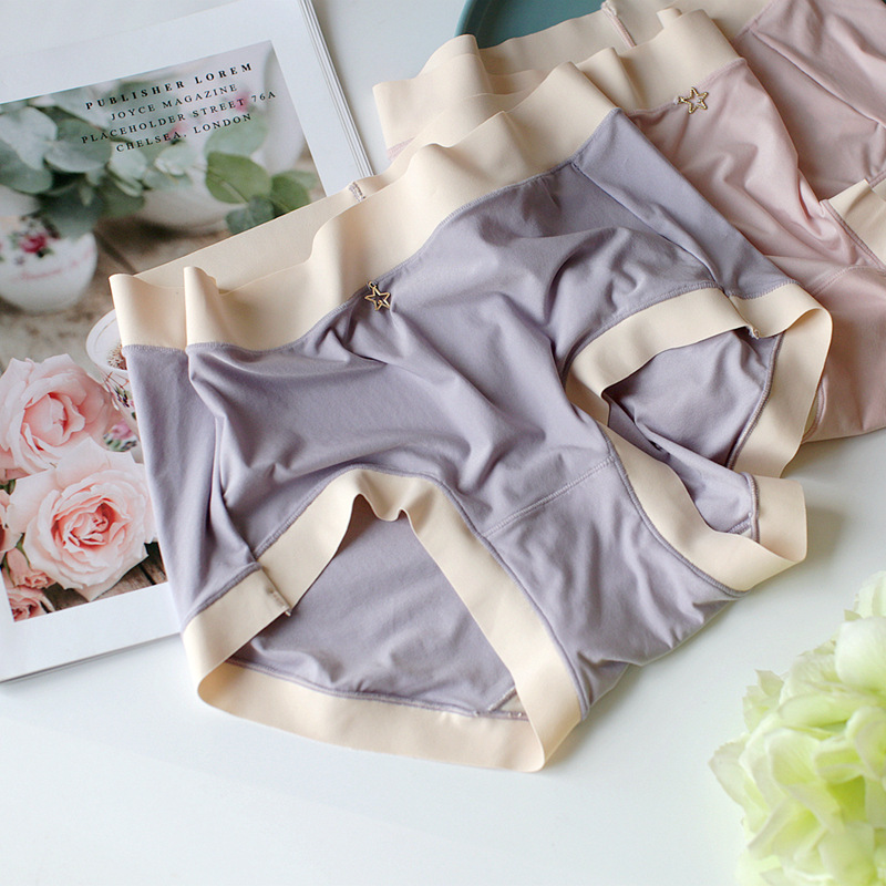High Stretch Women's Underwear Lightweight Mid-Waist Girls' Briefs Non-Sense Hip Naked Underwear