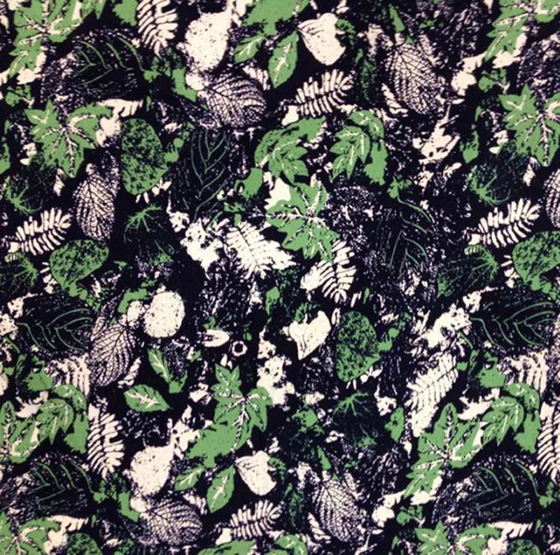 棉麻印花布料 灌木树叶子印花面料 旗袍棉袄连衣裙服装桌布背景