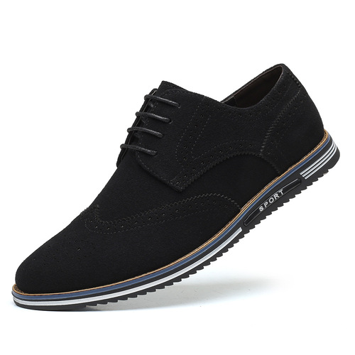 New men's brogue trendy men's shoes casual shoes large size frosted low-top shoes suede British men's shoes