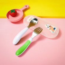 zolitt儿童不锈钢叉子勺子套装婴幼宝宝学吃饭训练叉勺喂饭餐具