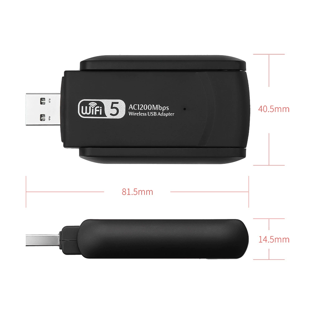 Беспроводной сетевой адаптер Gigabit, двухдиапазонный AC, RTL8812BU 1200M USB беспроводной адаптер
