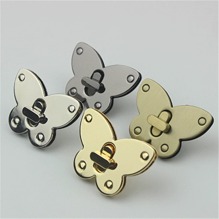 Камера аппаратных аксессуаров Золотой умирают литья твист замок вилка замок глянцевый замок бабочка сумка замок аппаратных аксессуаров