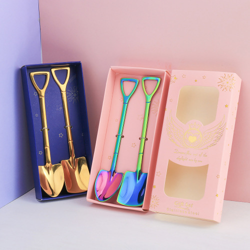 L stainless steel shovel spoon watermelon spoon dessert spoon ice cream spoon creative spoon coffee spoon watermelon shovel gift set