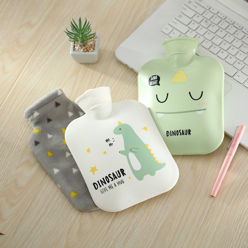 Bolsa de agua caliente llena de agua de dibujos animados calentador de mano de PVC grande lindo calentador de mano portátil inyección de agua otoño e invierno cálido uso diario