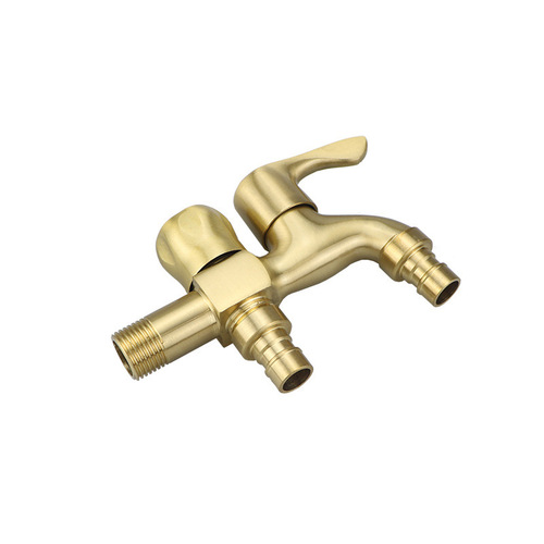 Double-head copper washing machine faucet, one in and two out, mop pool balcony single cold water faucet for home use manufacturer wholesale